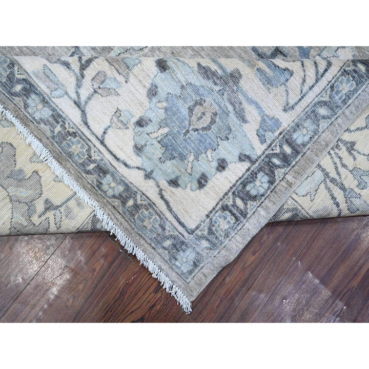 10'10" x 11'2" New Hand Knotted Grey Cotton Square Oriental Rug - MOA10288740