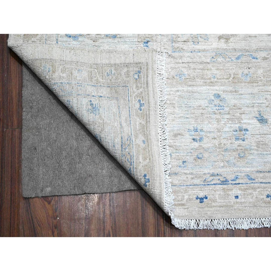 9'10" x 13'8" New Hand Knotted Ivory Wool Rectangle Oriental Rug - MOA10288742