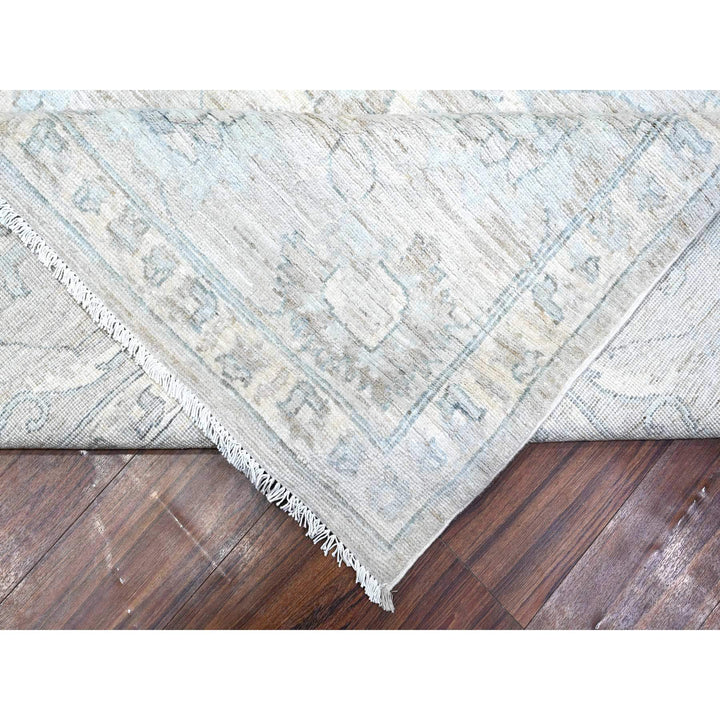 9'11" x 13'0" New Hand Knotted Grey Wool Rectangle Oriental Rug - MOA10288743