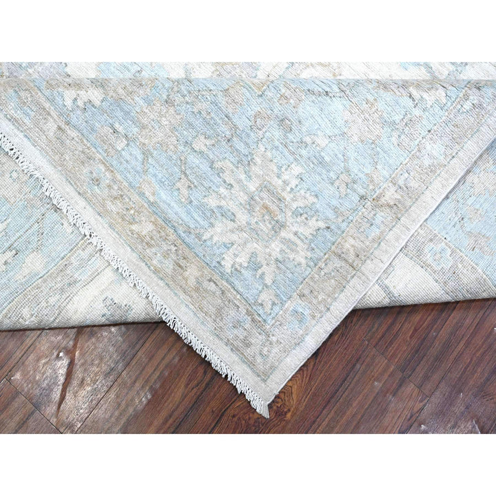 8'10" x 11'7" New Hand Knotted Ivory Wool Rectangle Oriental Rug - MOA10288744