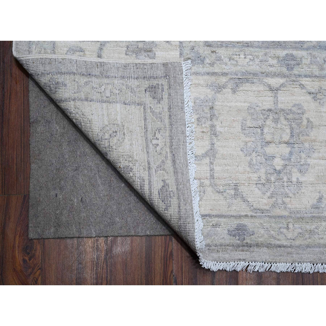 8'10" x 11'9" New Hand Knotted Grey Wool Rectangle Oriental Rug - MOA10288747