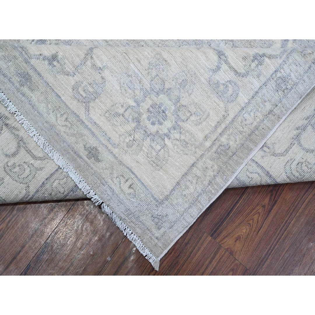 8'10" x 11'9" New Hand Knotted Grey Wool Rectangle Oriental Rug - MOA10288747