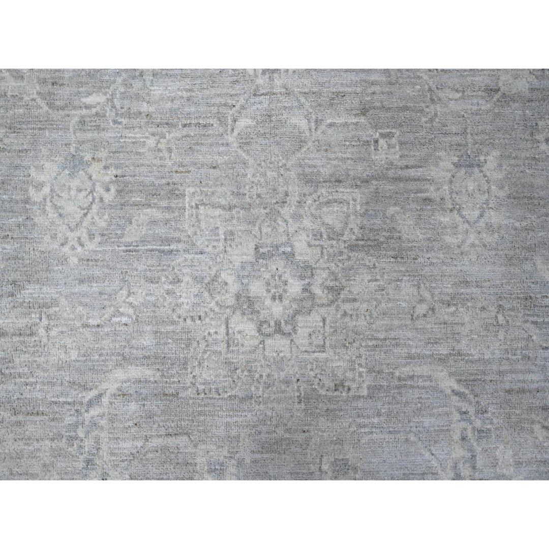 8'10" x 11'9" New Hand Knotted Grey Wool Rectangle Oriental Rug - MOA10288747