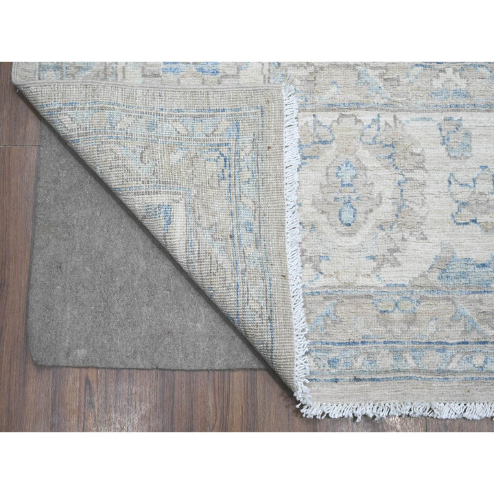 8'11" x 11'9" New Hand Knotted Grey Wool Rectangle Oriental Rug - MOA10288748