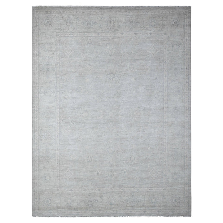 8'10" x 11'6" New Hand Knotted Grey Cotton Rectangle Oriental Rug - MOA10288749