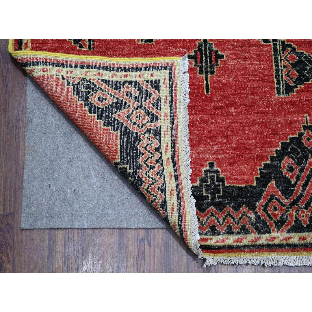 8'7" x 11'3" New Hand Knotted Red Wool Rectangle Oriental Rug - MOA10288750