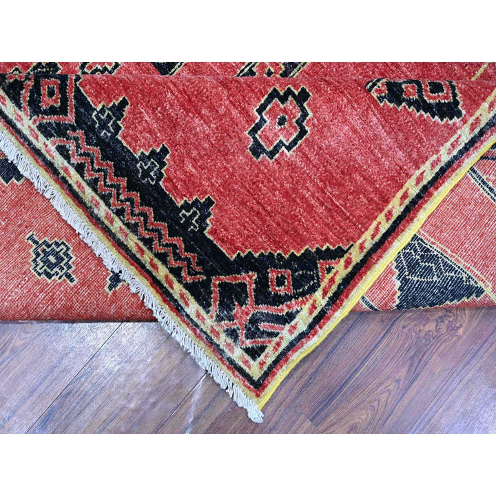 8'7" x 11'3" New Hand Knotted Red Wool Rectangle Oriental Rug - MOA10288750