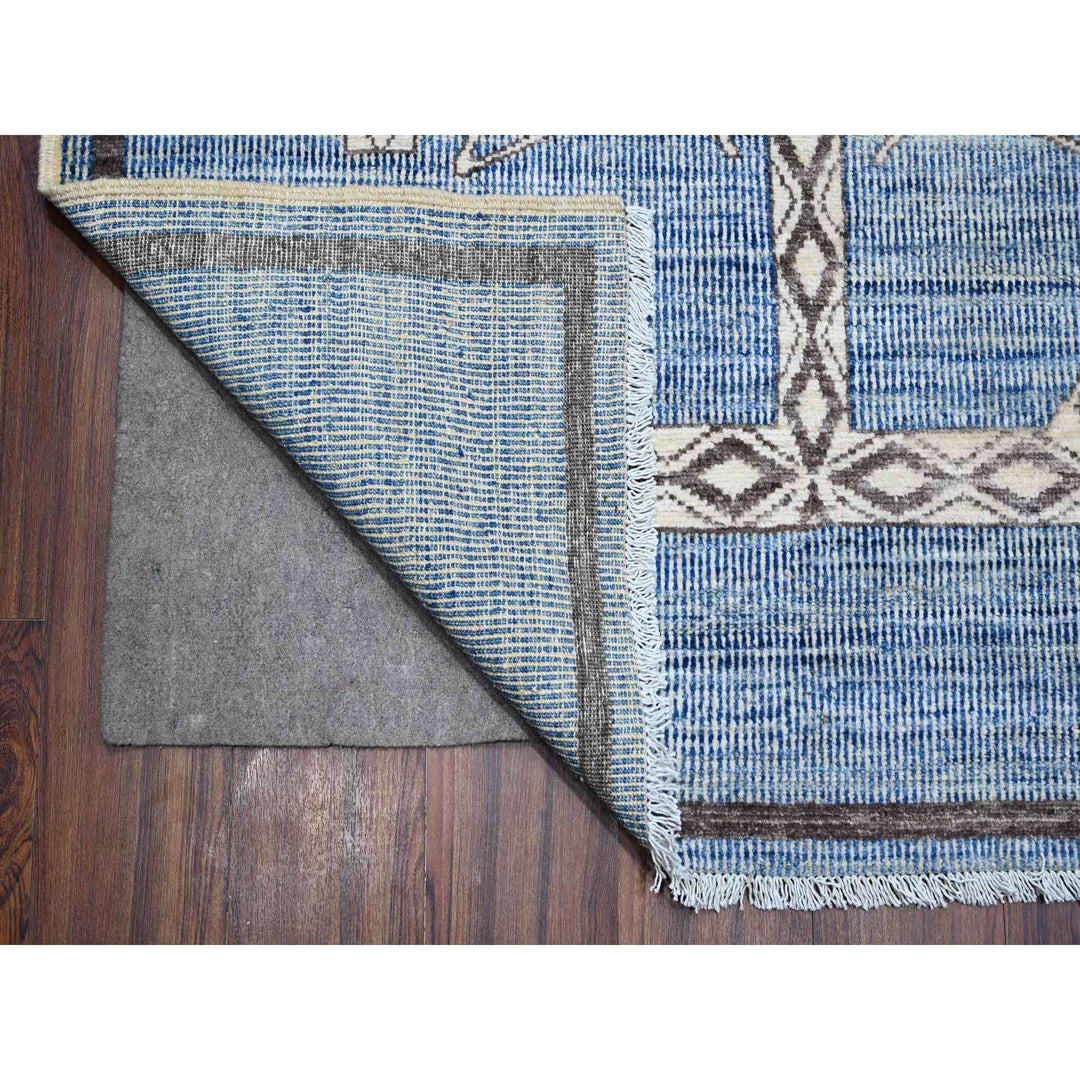 10'0" x 13'9" New Hand Knotted Blue Wool Rectangle Oriental Rug - MOA10288751