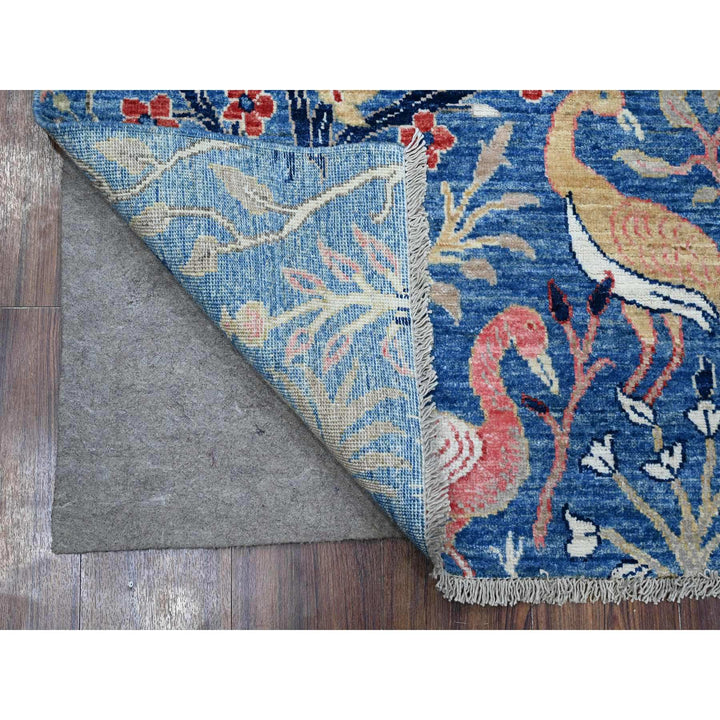 4'11" x 6'10" New Hand Knotted Blue Wool Rectangle Oriental Rug - MOA10288765