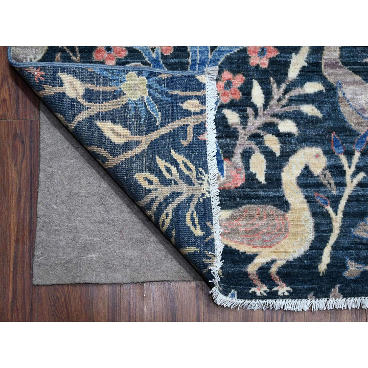 10'0" x 13'7" New Hand Knotted Blue Wool Rectangle Oriental Rug - MOA10288767