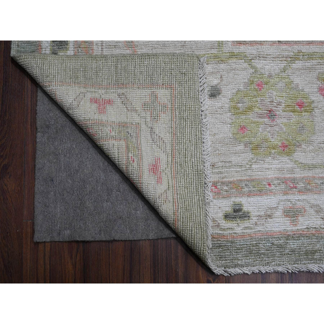 12'2" x 14'5" New Hand Knotted Green Wool Rectangle Oriental Rug - MOA10288775