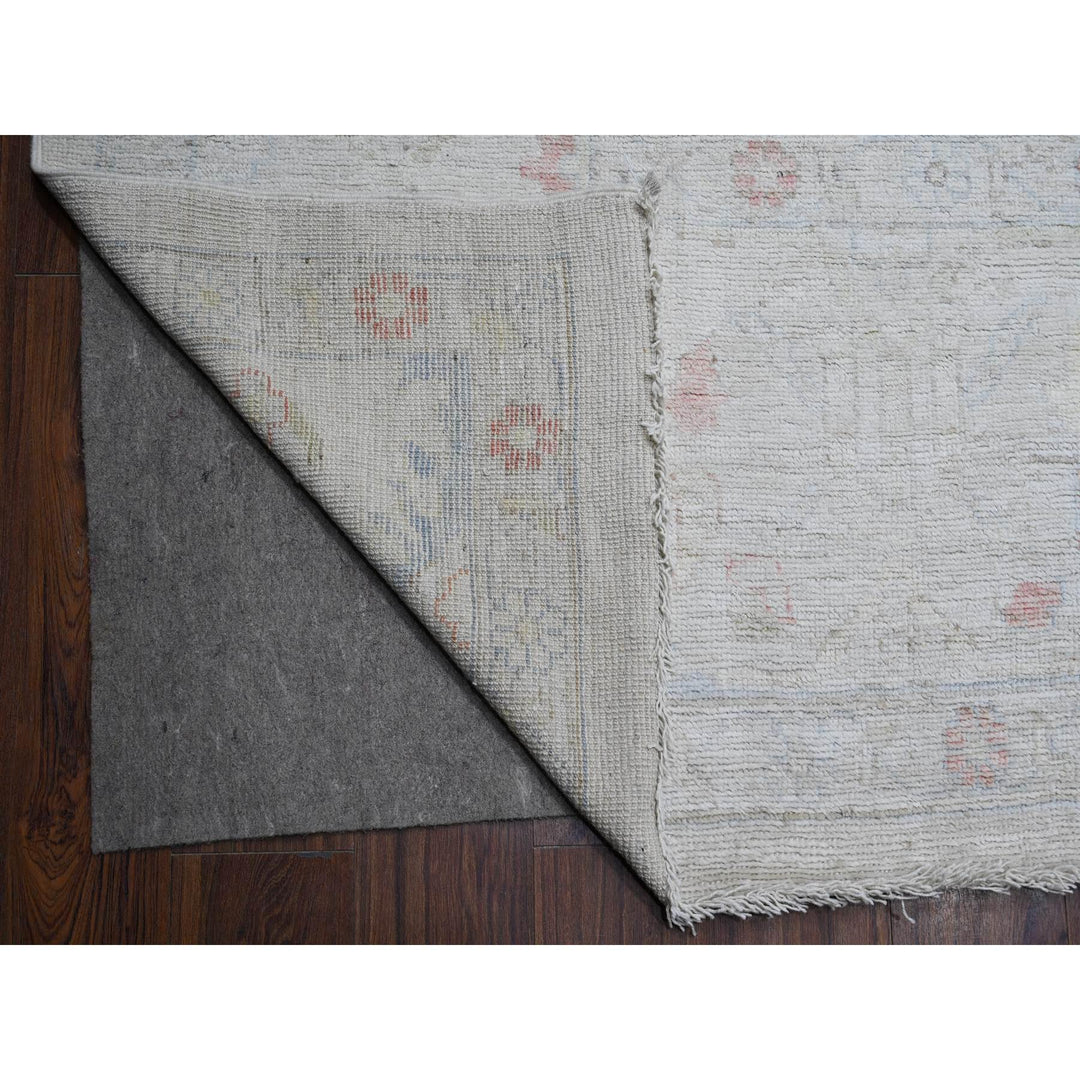 12'2" x 17'11" New Hand Knotted Grey Wool Rectangle Oriental Rug - MOA10288777