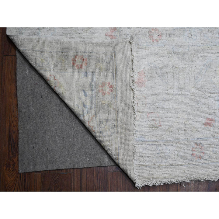 12'2" x 17'11" New Hand Knotted Grey Wool Rectangle Oriental Rug - MOA10288777