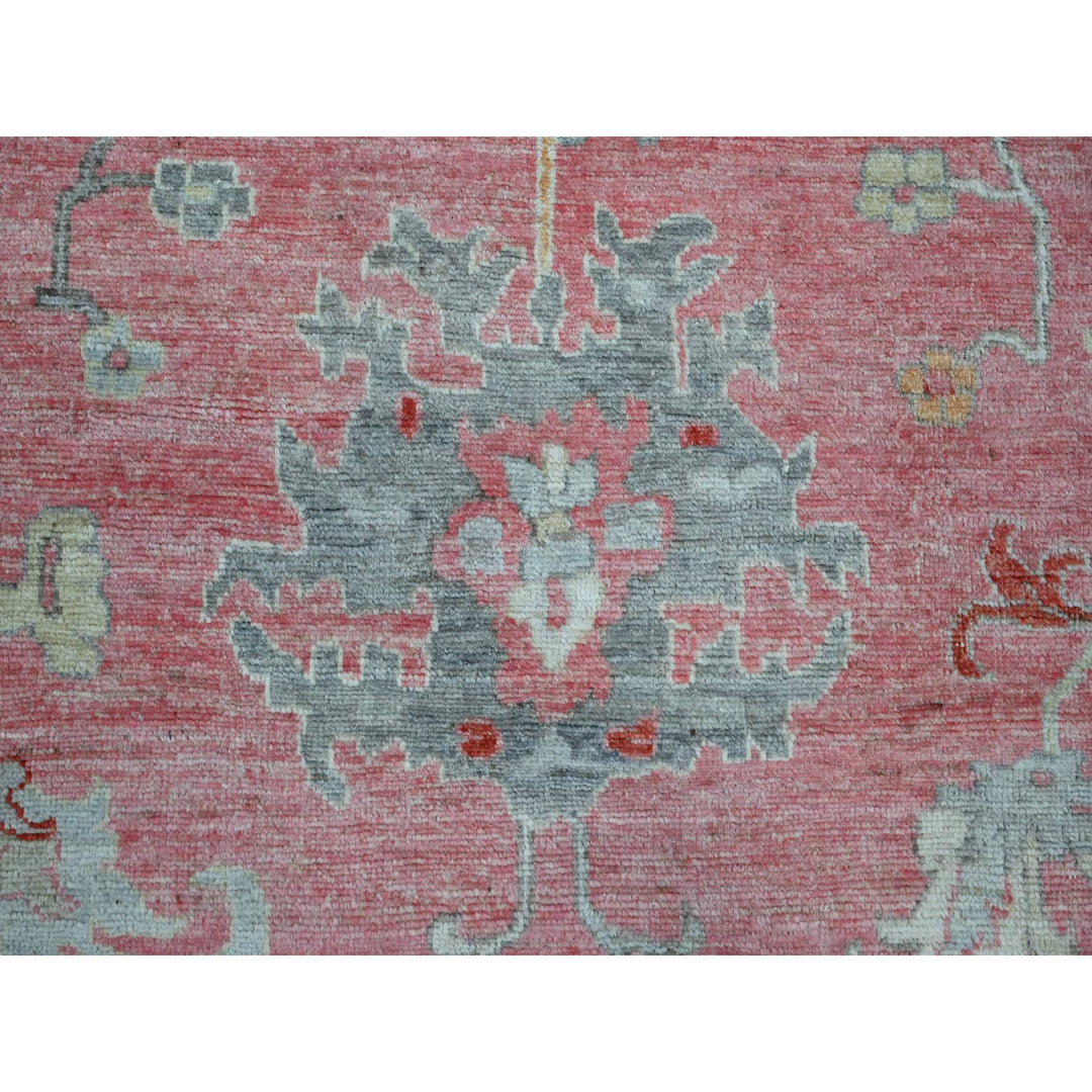 12'1" x 14'7" New Hand Knotted Pink Wool Rectangle Oriental Rug - MOA10288780