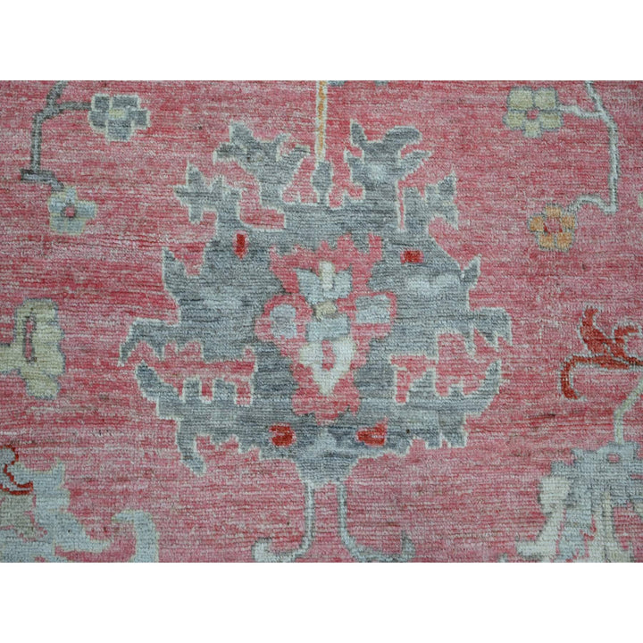 12'1" x 14'7" New Hand Knotted Pink Wool Rectangle Oriental Rug - MOA10288780