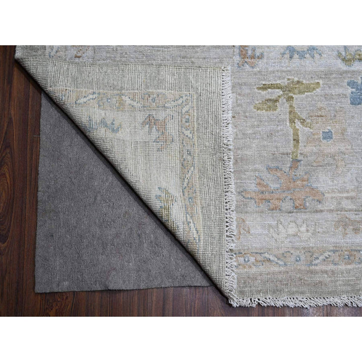 11'11" x 15'10" New Hand Knotted Grey Wool Rectangle Oriental Rug - MOA10288781