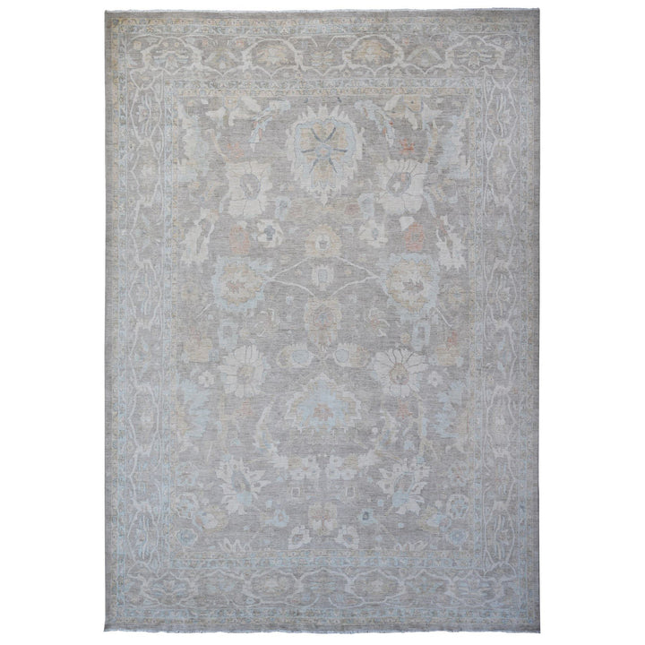 13'11" x 17'0" New Hand Knotted Grey Wool Rectangle Oriental Rug - MOA10288785