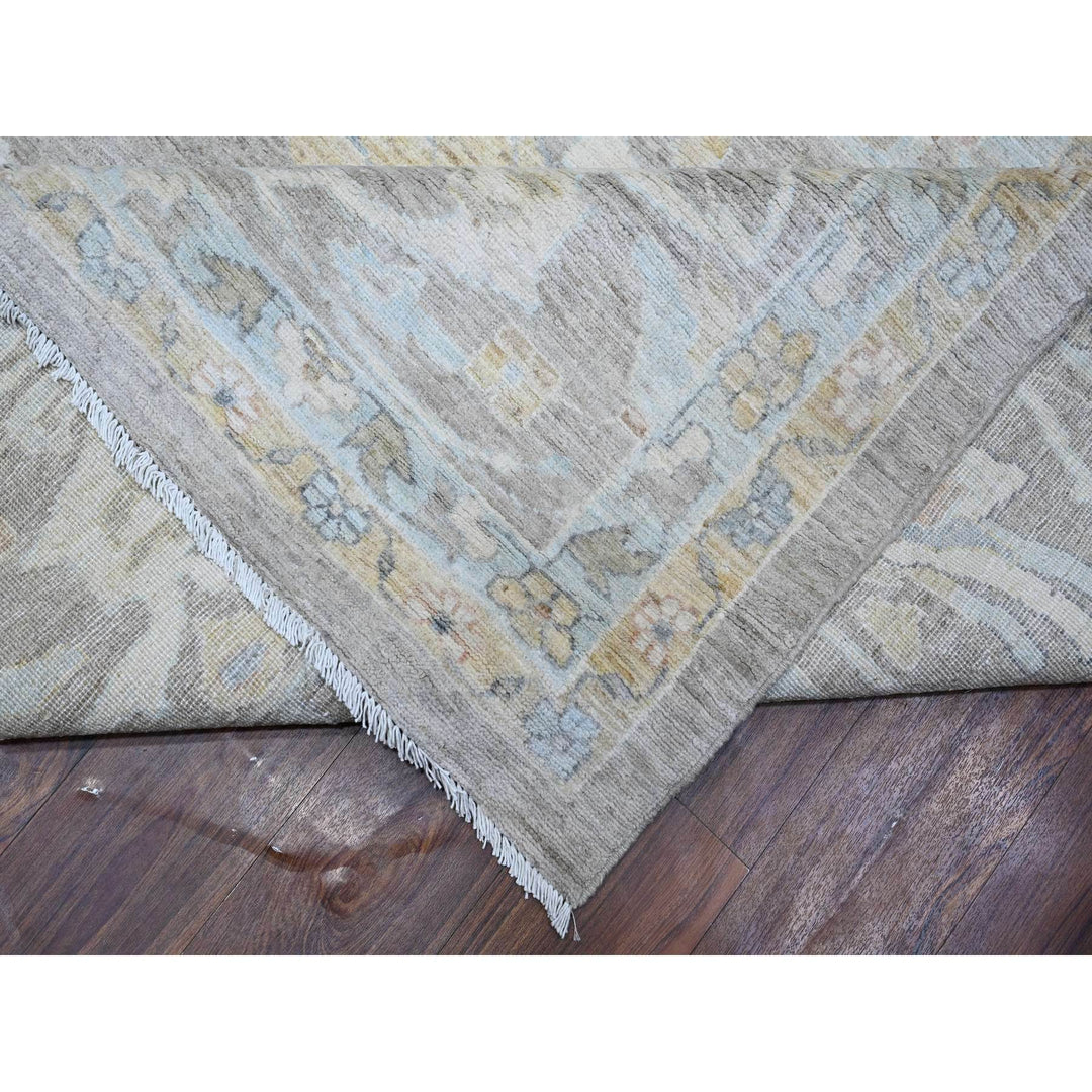 13'11" x 17'0" New Hand Knotted Grey Wool Rectangle Oriental Rug - MOA10288785