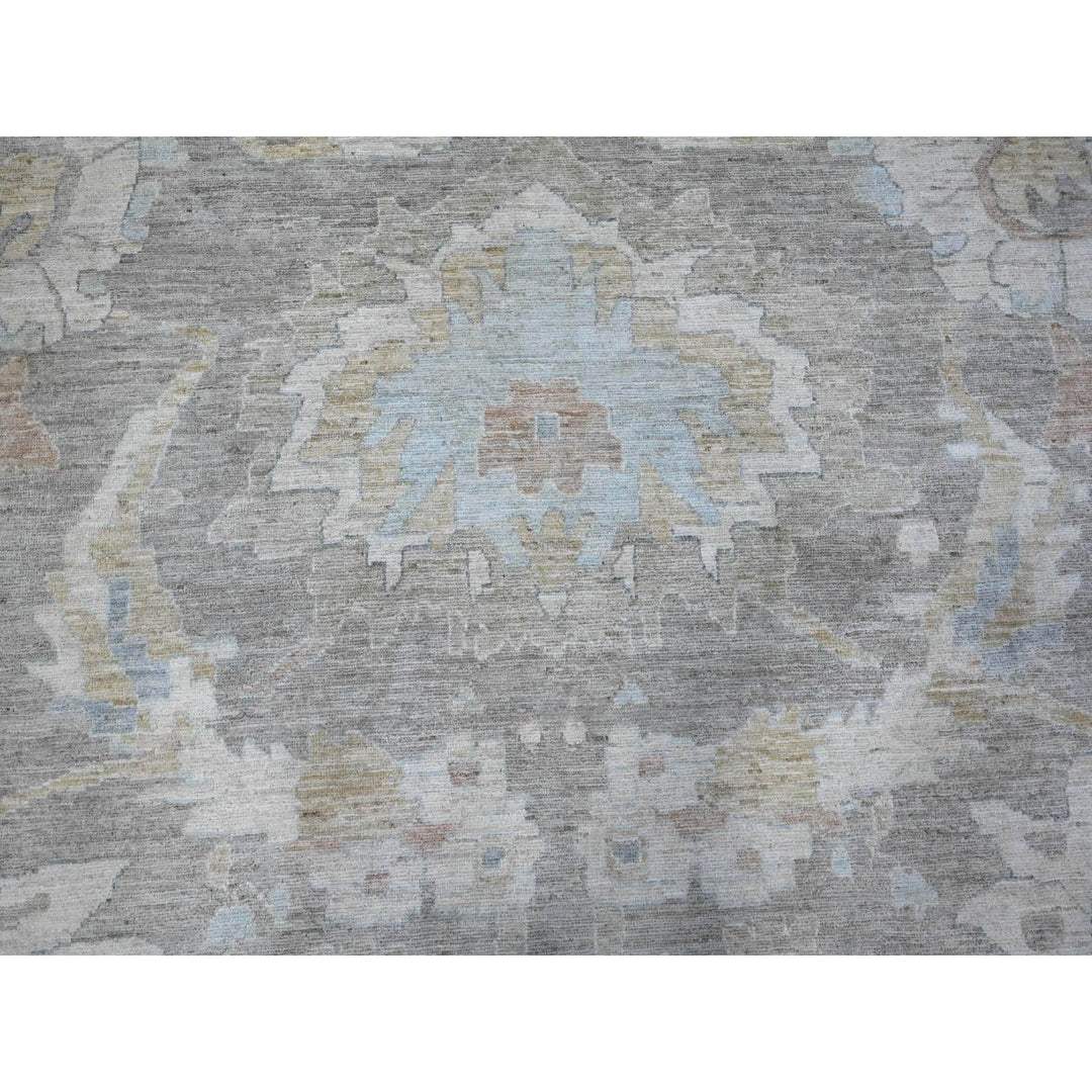 13'11" x 17'0" New Hand Knotted Grey Wool Rectangle Oriental Rug - MOA10288785