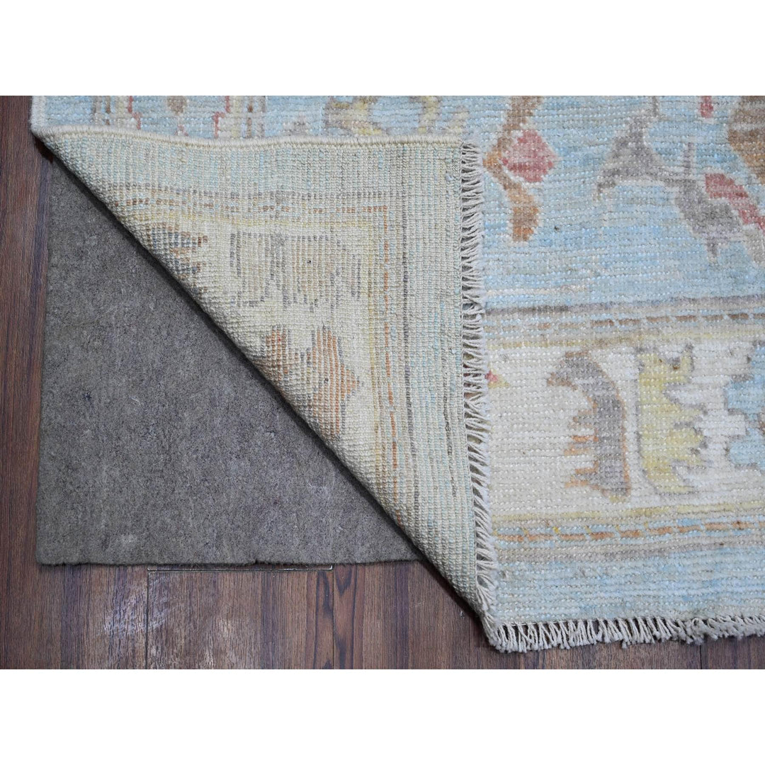 9'0" x 12'6" New Hand Knotted Blue Wool Rectangle Oriental Rug - MOA10288794