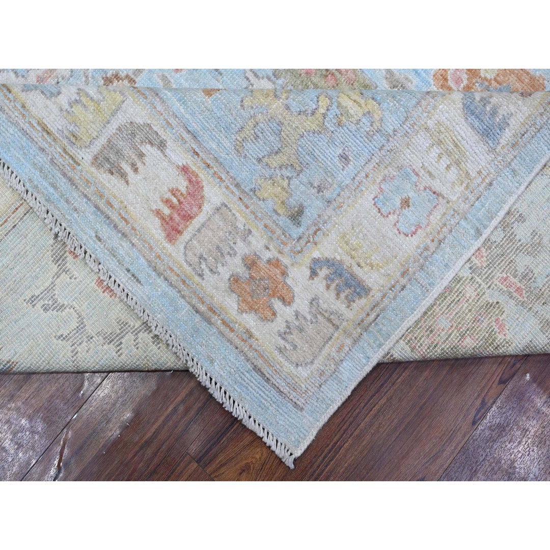 9'0" x 12'6" New Hand Knotted Blue Wool Rectangle Oriental Rug - MOA10288794