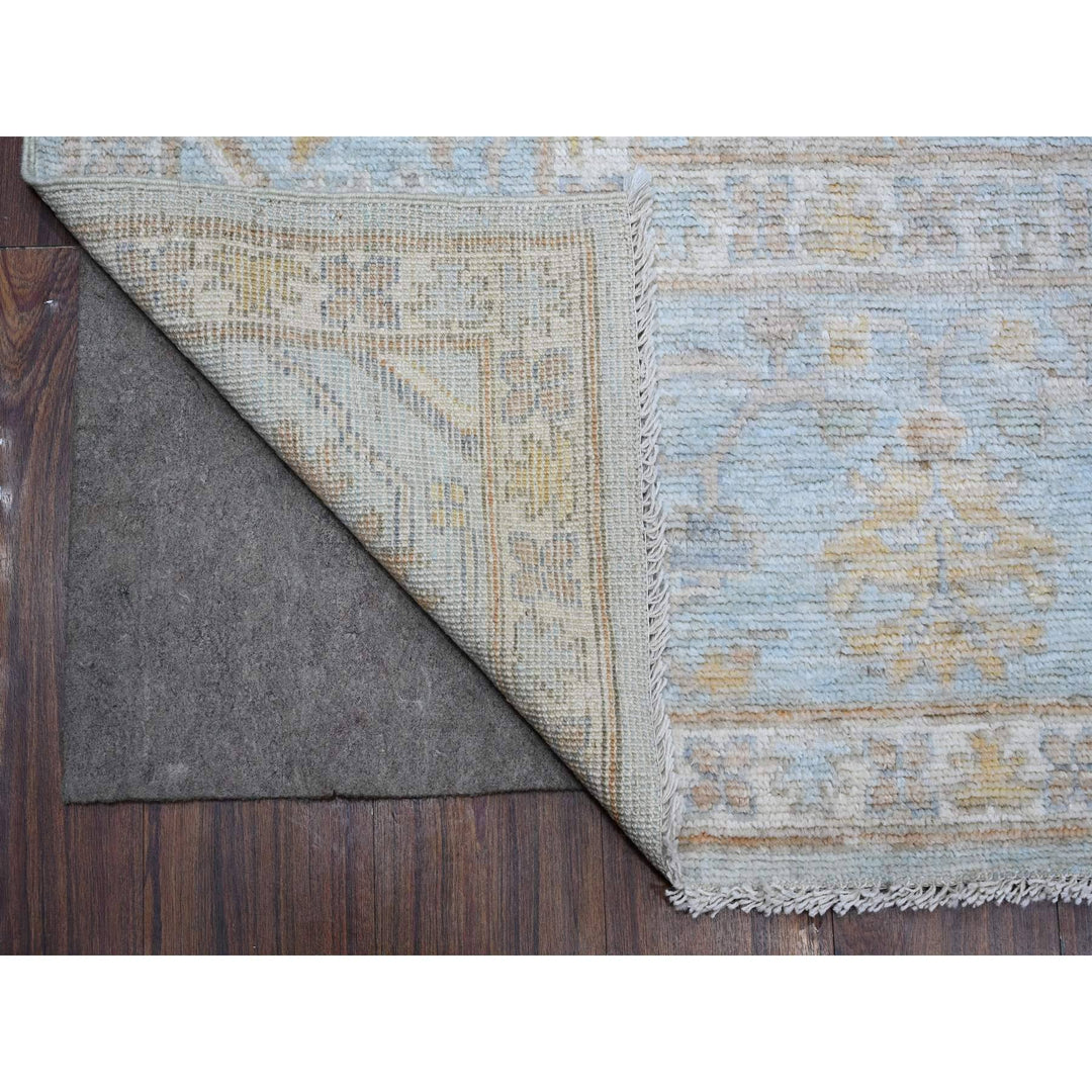 7'10" x 9'9" New Hand Knotted Blue Wool Rectangle Oriental Rug - MOA10288796