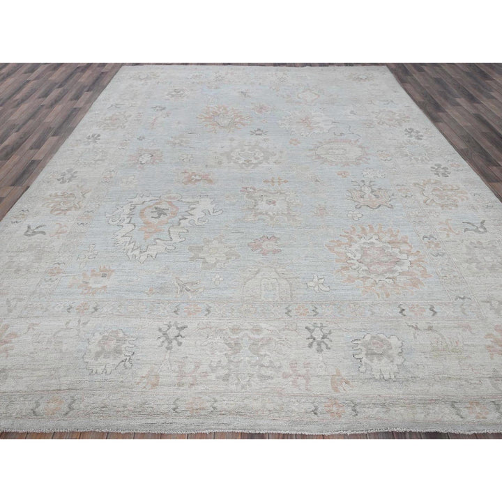 10'2" x 13'8" New Hand Knotted Blue Wool Rectangle Oriental Rug - MOA102887