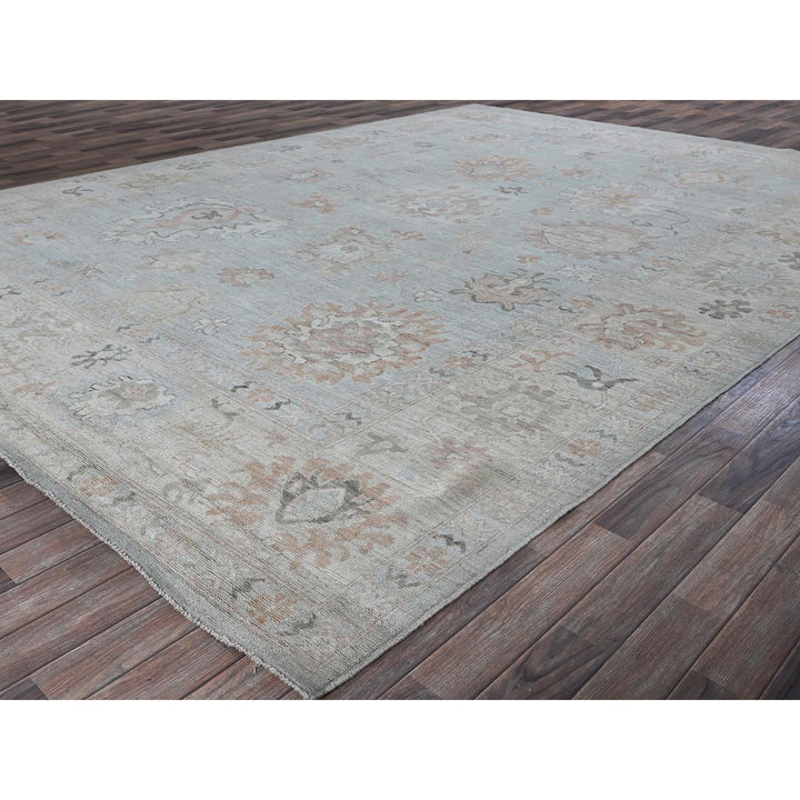 10'2" x 13'8" New Hand Knotted Blue Wool Rectangle Oriental Rug - MOA102887