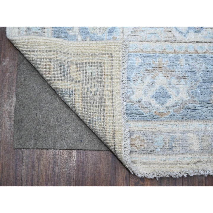 6'1" x 9'4" New Hand Knotted Grey Wool Rectangle Oriental Rug - MOA10288800