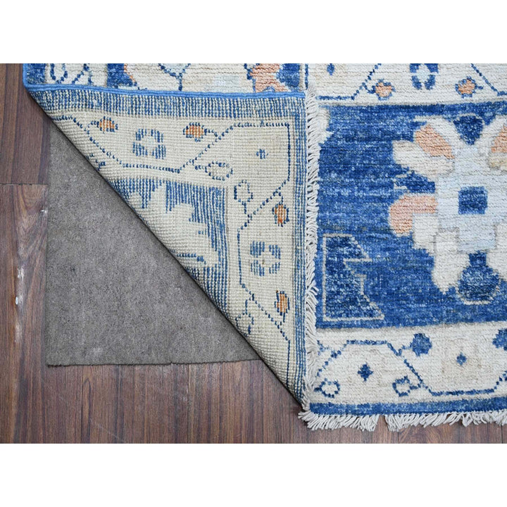 7'11" x 9'8" New Hand Knotted Blue Wool Rectangle Oriental Rug - MOA10288810