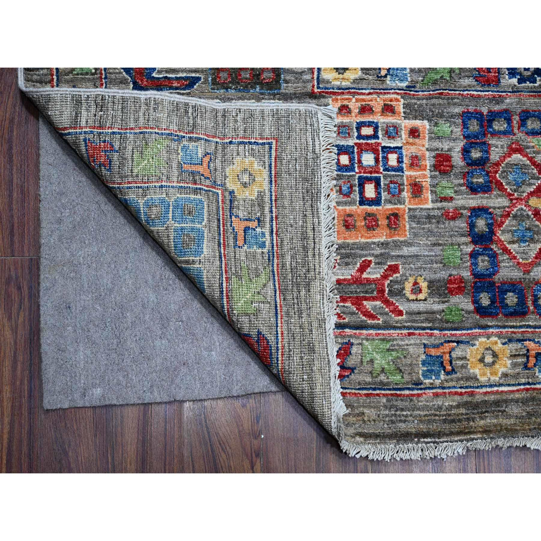 9'11" x 14'0" New Hand Knotted Grey Wool Rectangle Oriental Rug - MOA10288813