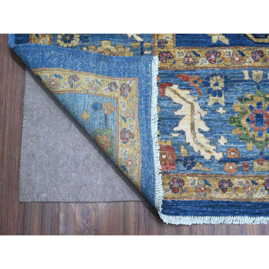 10'3" x 13'5" New Hand Knotted Blue Wool Rectangle Oriental Rug - MOA10288814