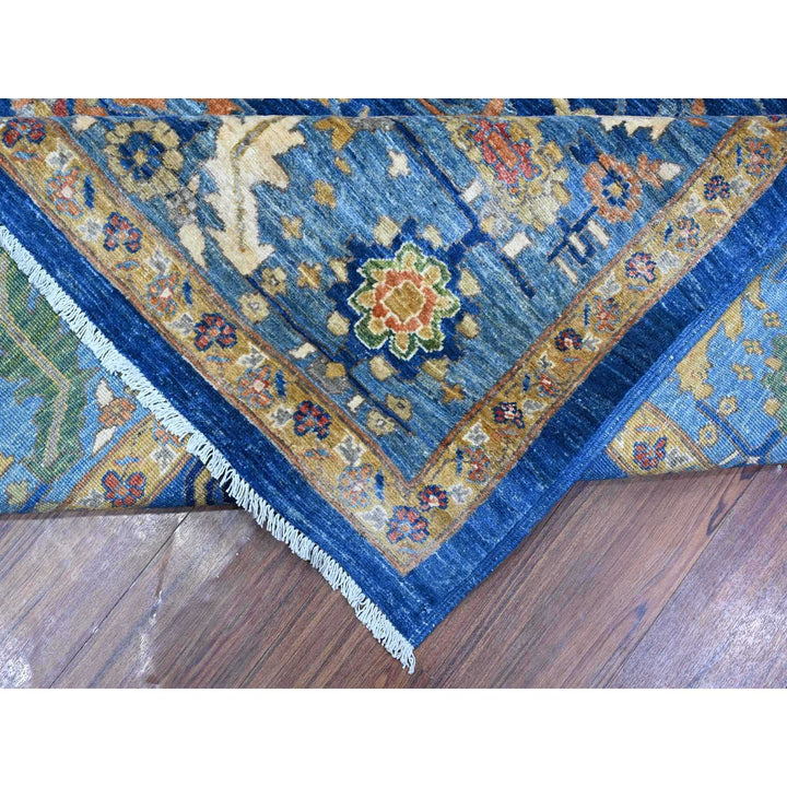 10'3" x 13'5" New Hand Knotted Blue Wool Rectangle Oriental Rug - MOA10288814