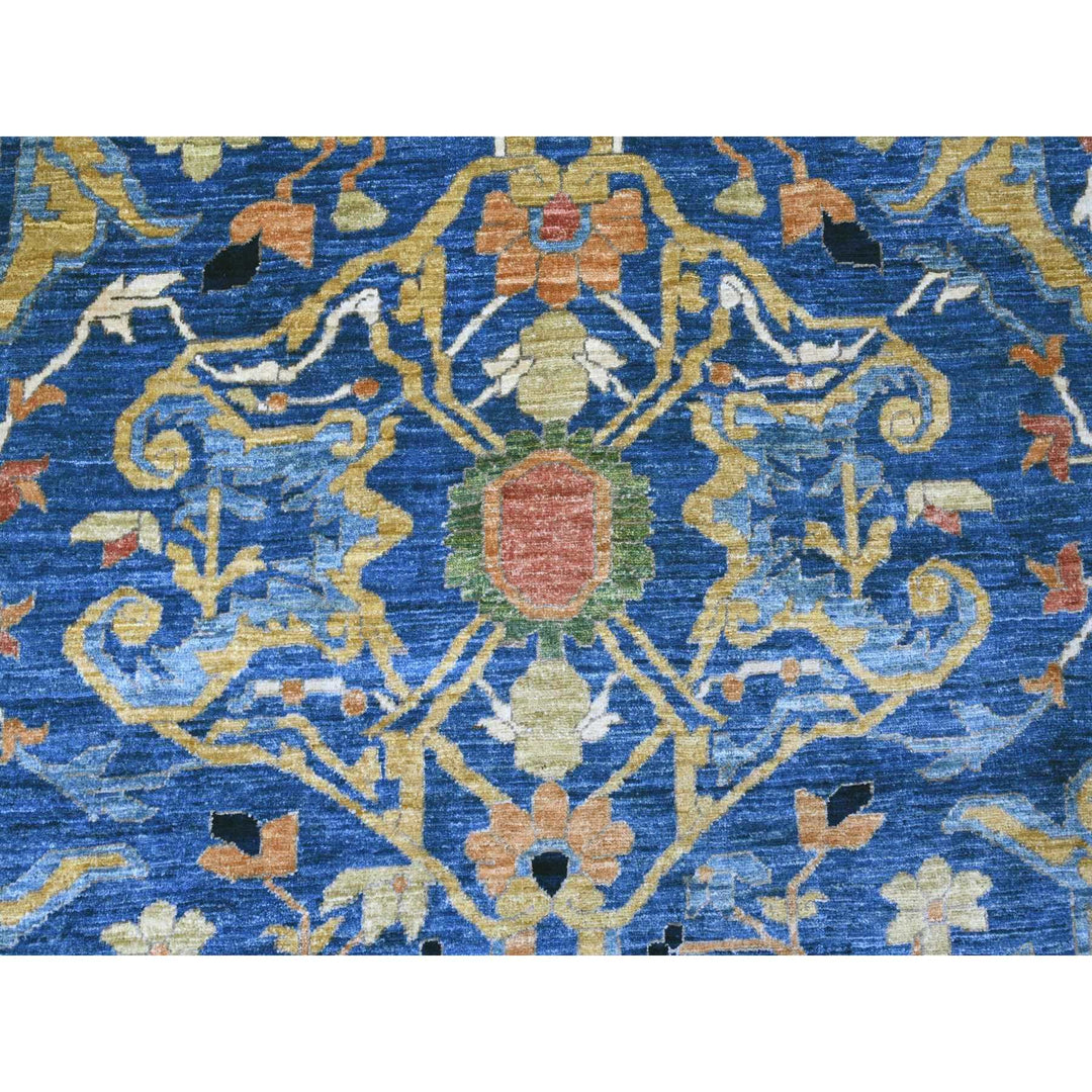 10'3" x 13'5" New Hand Knotted Blue Wool Rectangle Oriental Rug - MOA10288814