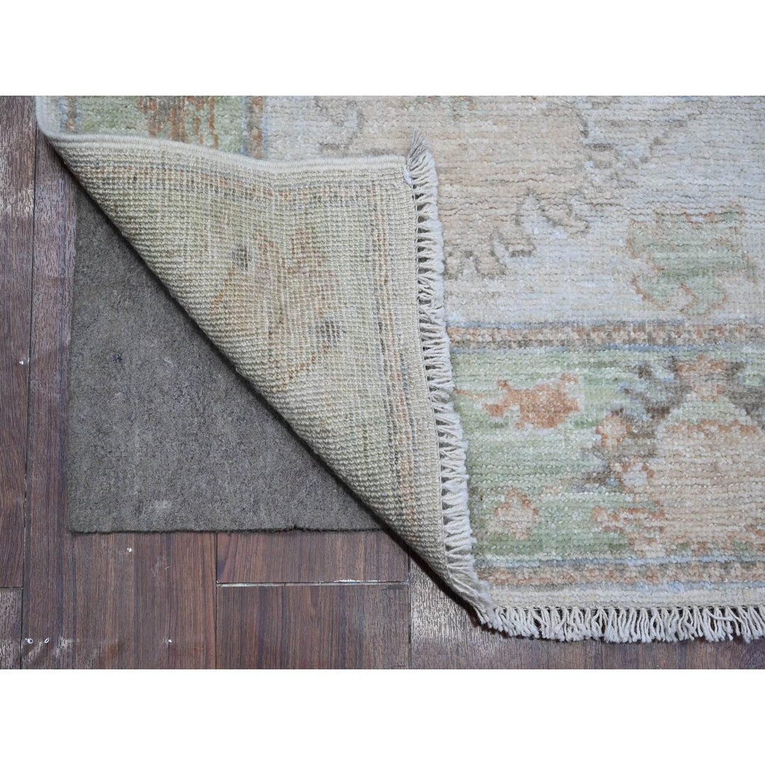 2'8" x 15'4" New Hand Knotted Grey Wool Runner Oriental Rug - MOA10288834