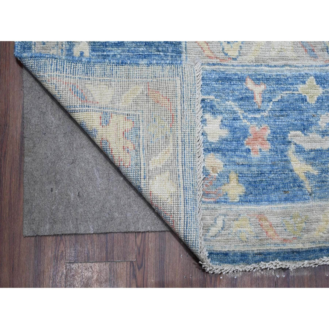 9'0" x 12'2" New Hand Knotted Blue Wool Rectangle Oriental Rug - MOA10288836