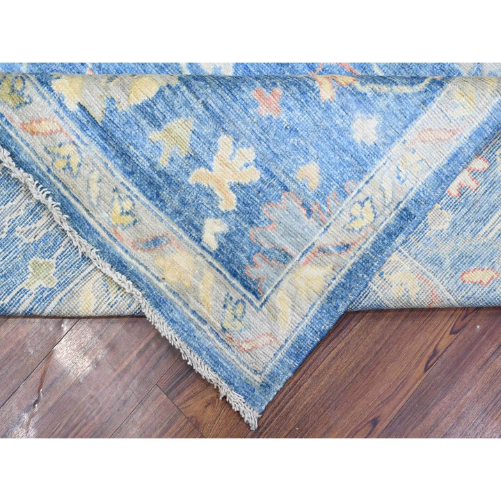 9'0" x 12'2" New Hand Knotted Blue Wool Rectangle Oriental Rug - MOA10288836