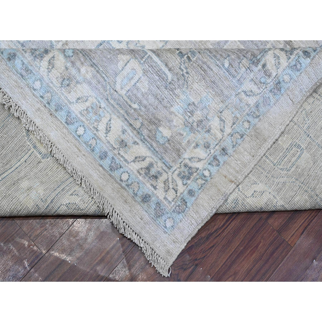 12'0" x 14'5" New Hand Knotted Grey Wool Rectangle Oriental Rug - MOA10288839