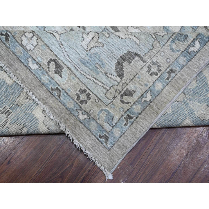 14'0" x 19'2" New Hand Knotted Grey Wool Rectangle Oriental Rug - MOA10288840