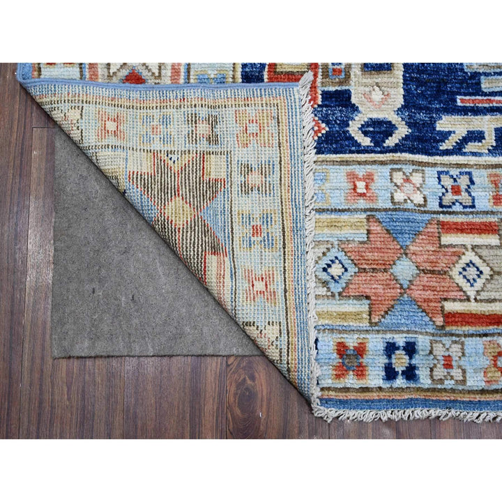 7'10" x 9'6" New Hand Knotted Blue Wool Rectangle Oriental Rug - MOA10288842