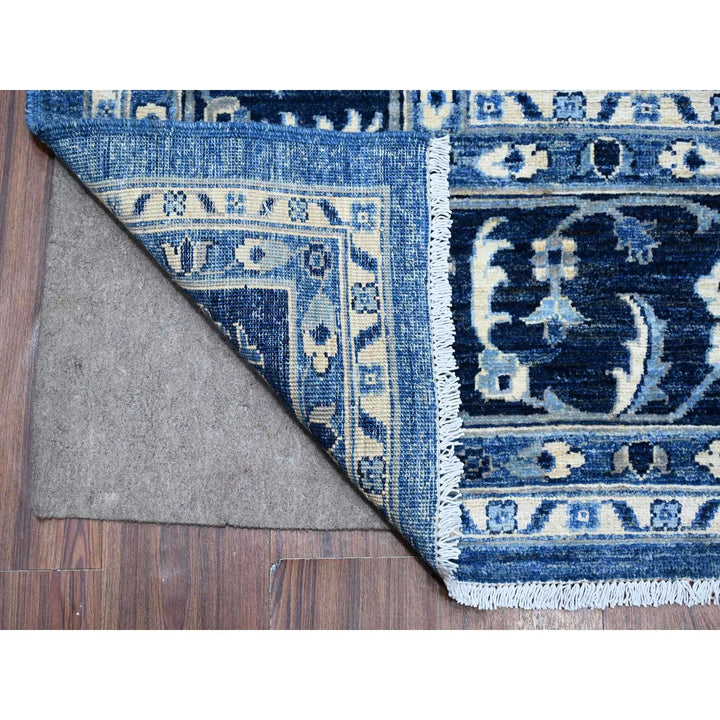 8'1" x 9'8" New Hand Knotted Blue Wool Rectangle Oriental Rug - MOA10288846