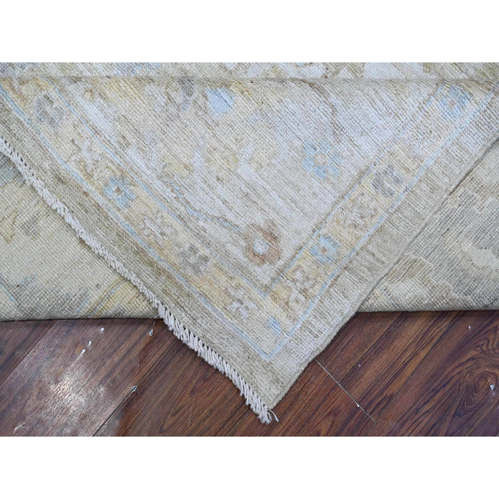 9'0" x 11'7" New Hand Knotted Green Wool Rectangle Oriental Rug - MOA10288850