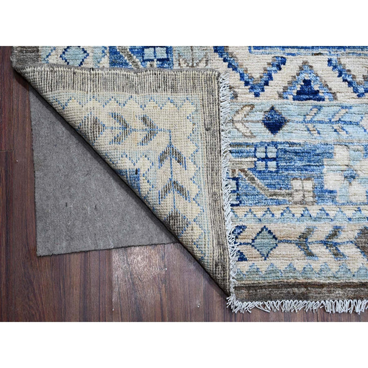 9'11" x 13'10" New Hand Knotted Grey Wool Rectangle Oriental Rug - MOA10288854