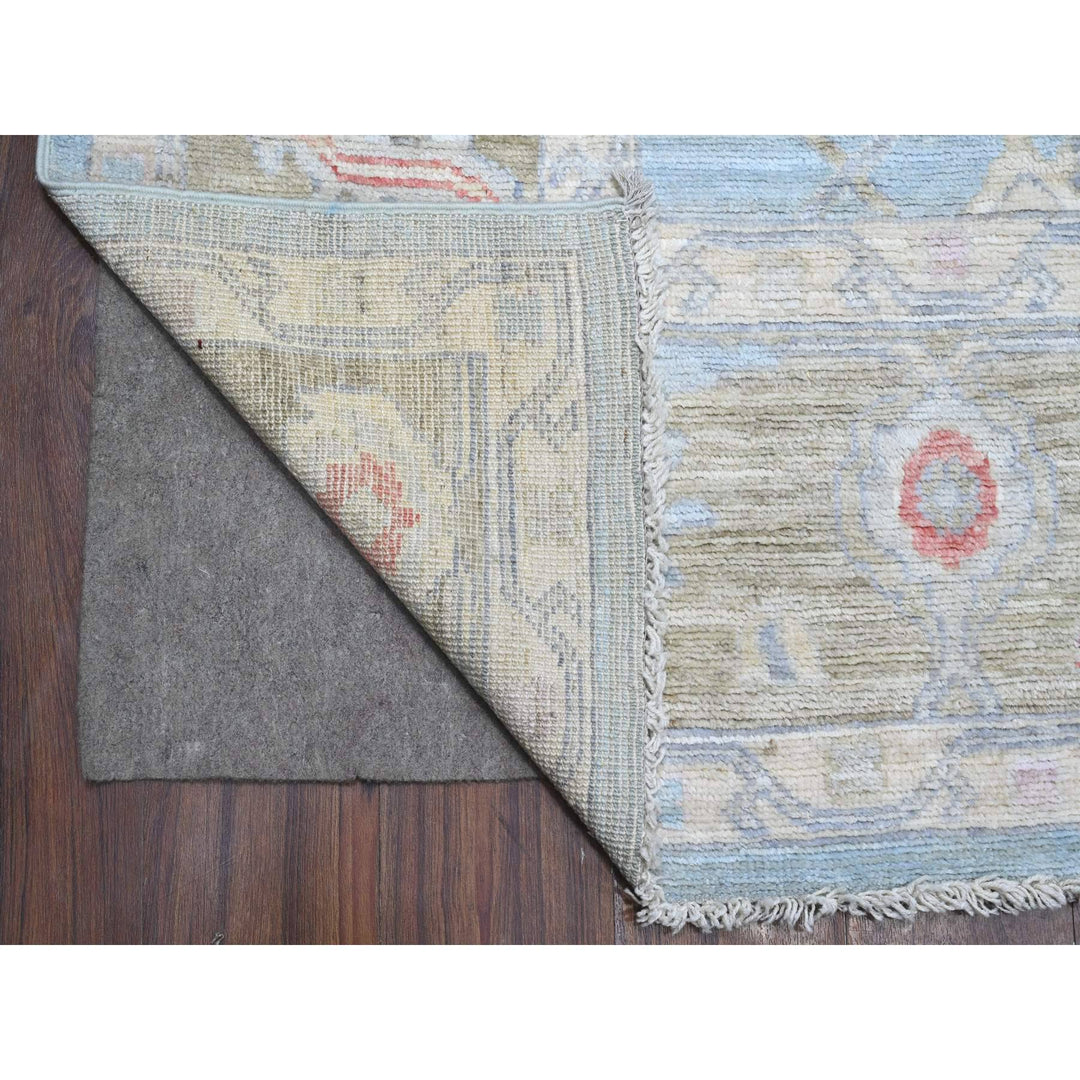 8'11" x 11'7" New Hand Knotted Blue Wool Rectangle Oriental Rug - MOA10288856