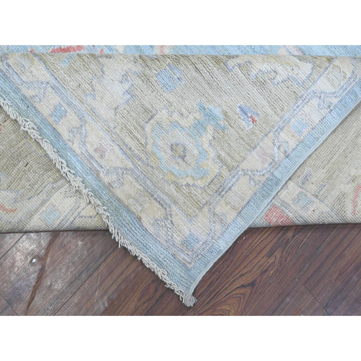 8'11" x 11'7" New Hand Knotted Blue Wool Rectangle Oriental Rug - MOA10288856