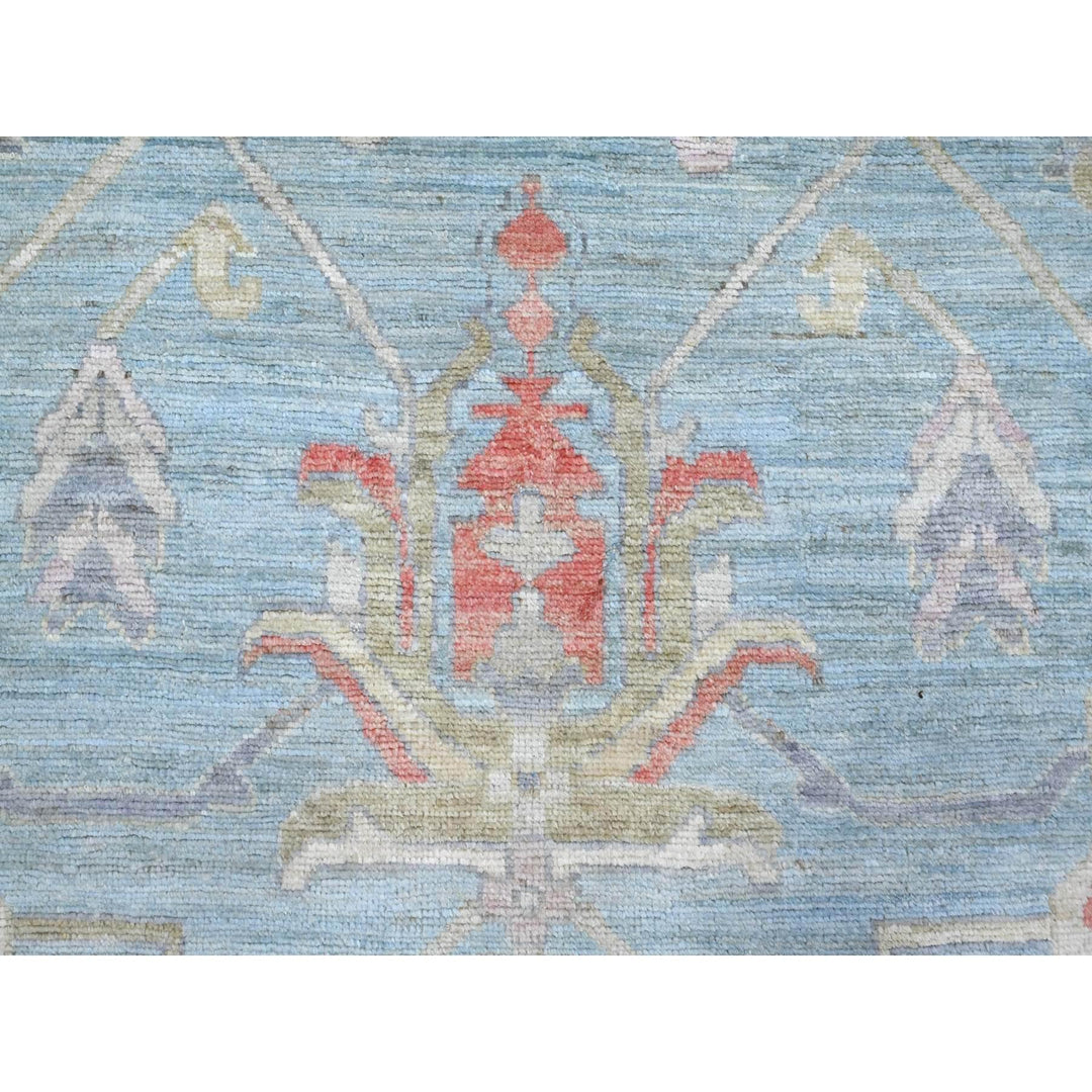 8'11" x 11'7" New Hand Knotted Blue Wool Rectangle Oriental Rug - MOA10288856