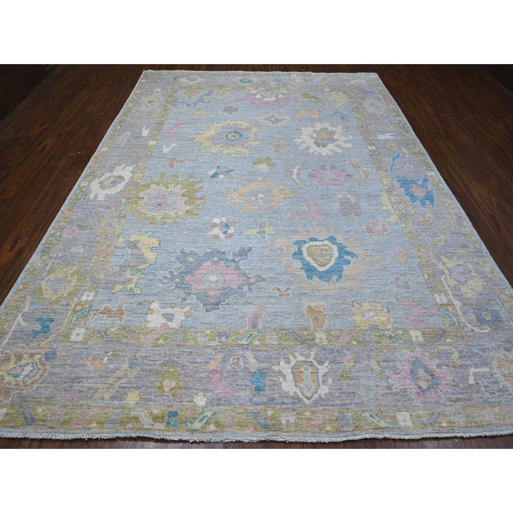 8'9" x 11'8" New Hand Knotted Blue Wool Rectangle Oriental Rug - MOA10288862