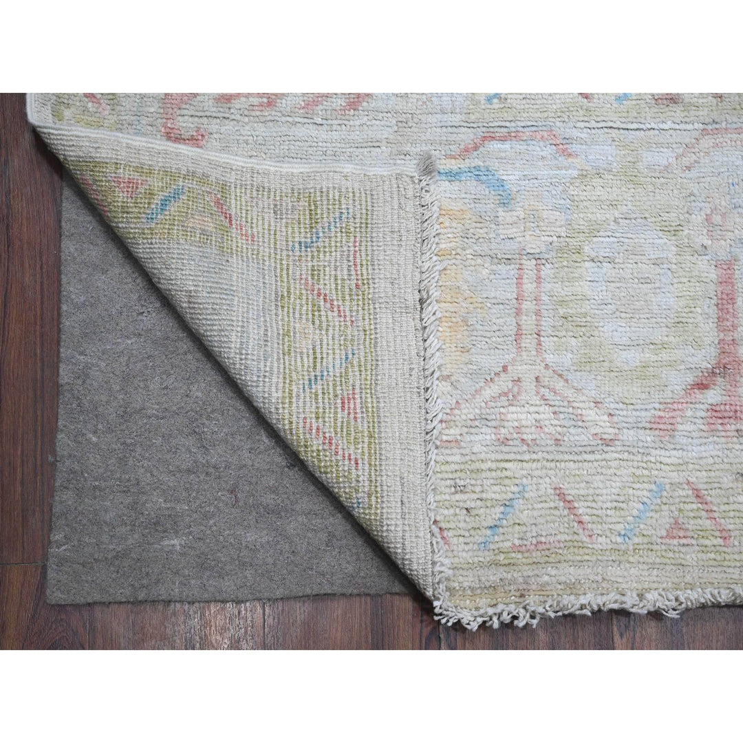 8'9" x 11'11" New Hand Knotted Grey Wool Rectangle Oriental Rug - MOA10288863