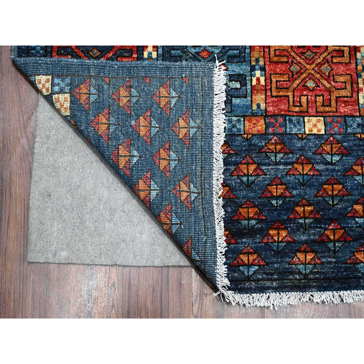 9'0" x 11'10" New Hand Knotted Blue Wool Rectangle Oriental Rug - MOA10288874