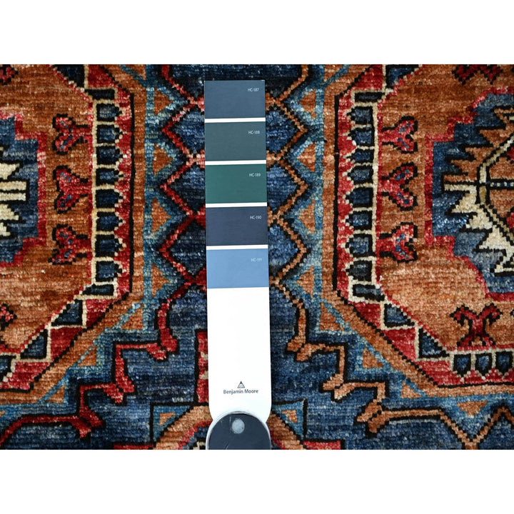 9'0" x 11'10" New Hand Knotted Blue Wool Rectangle Oriental Rug - MOA10288874